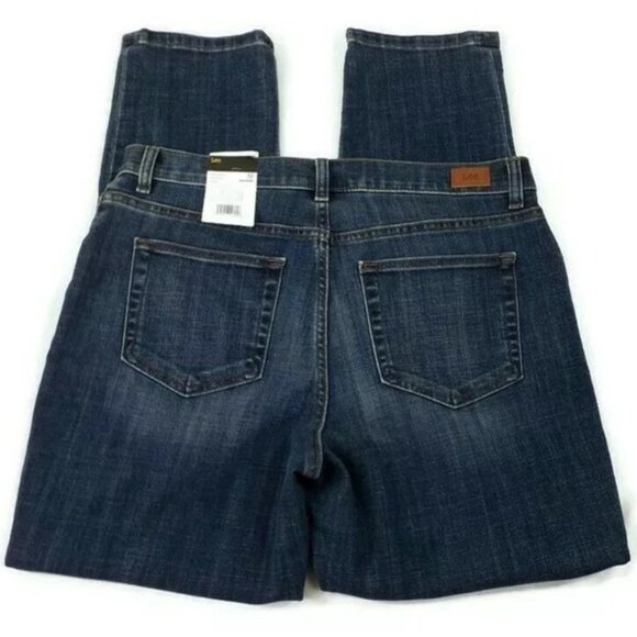 Lee Relaxed Girlfriend Fit Jaded Wash Distressed Denim Jeans Womens 12M NWT - Picture 5 of 13